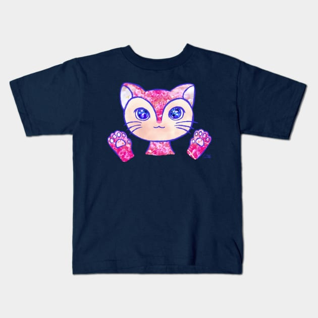 Flower Cat Kids T-Shirt by BonBonBunny